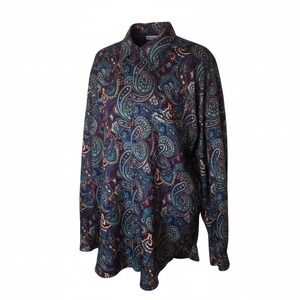 Vintage GUESS Georges Marciano Paisley Tunic Blouse Top Womens Oversized  Rayon